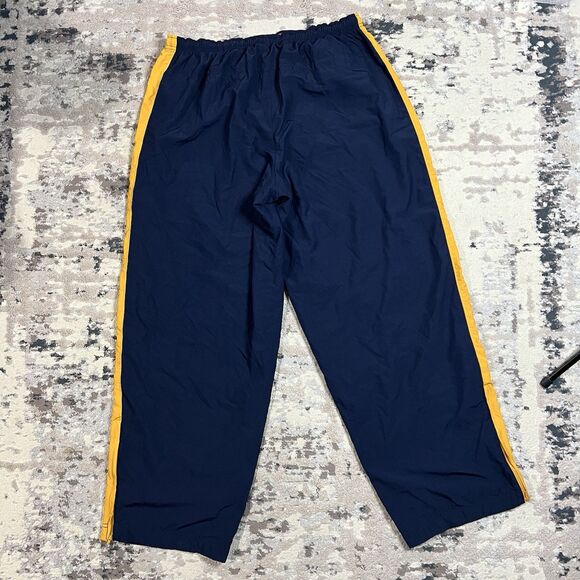 Vintage Y2K Nike Warm Up Track Lined Pants Mens 2XL Baggy Navy Gold Basketball - Picture 8 of 13
